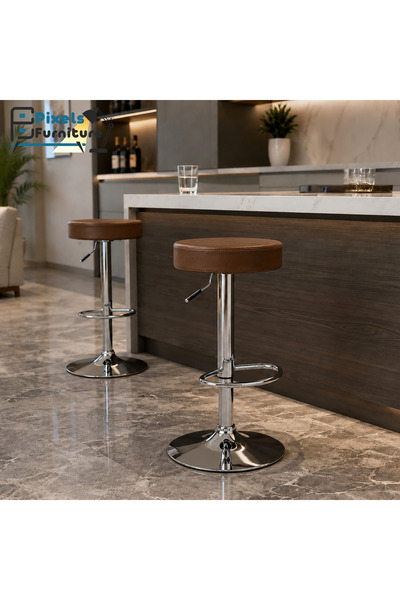 PixelsBeanBag Set of 2 Bar Stools Pixel Furniture Adjustable Modern Design Le...