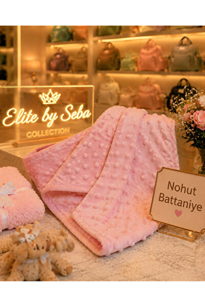 elite by seba Blue Color Baby Blanket 82X90 cm Premium Minky Dot Newborn Swad...