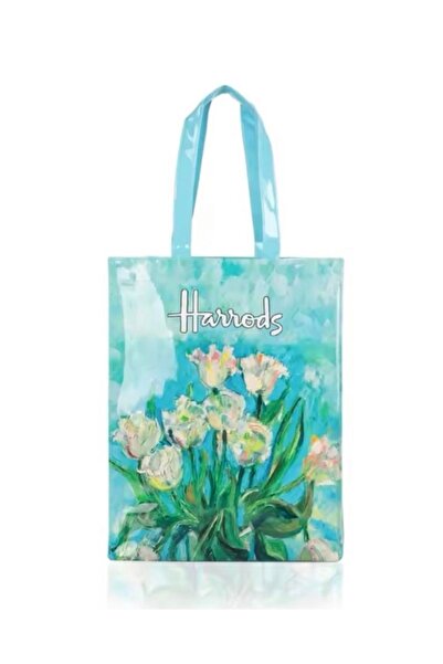 Harrods Harrods Logo Shopping Bag with Floral Design Medium Size (M: 29 X 38 ...