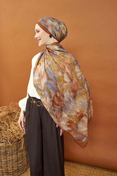 Silk Home شال ريفا تينسل وايلد فلاور أصفر خردلي