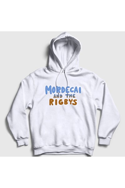 Presmono Unisex White Mordecai and the Rigbys Regular Show Hooded Sweatshirt ...