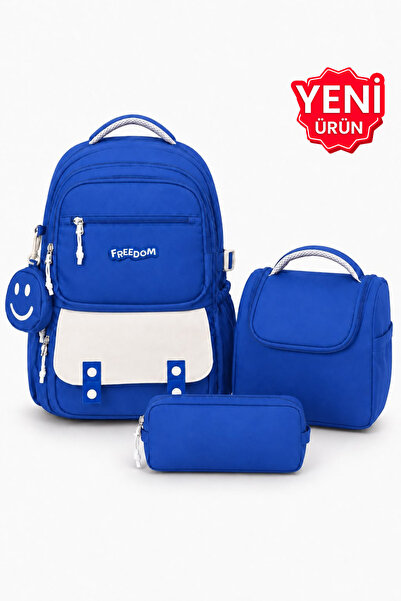 Freedom 4-Piece Satin Fabric Waterproof Primary School Bag Set with Lunch Bag...