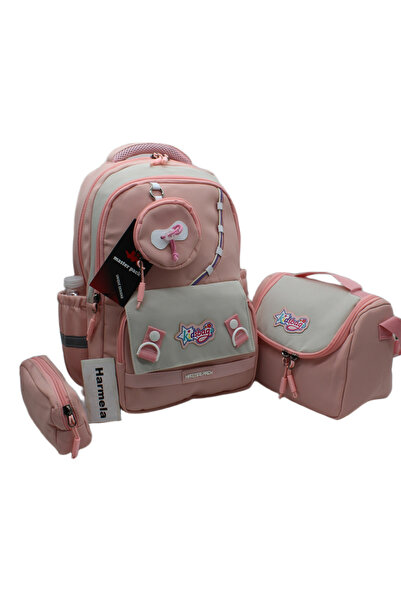 Harmela 519 Pudra First School Bag Luxury Water Resistant 3-Piece Set Girl's ...