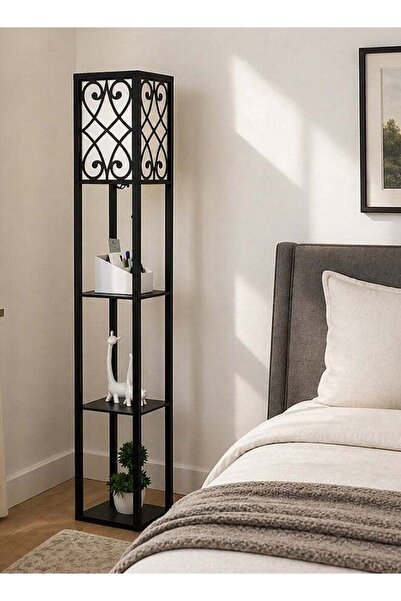 NKX Modern Floor Lamp with Shelves, 3-Tier Display Shelf Lamp with E27 Base, ...