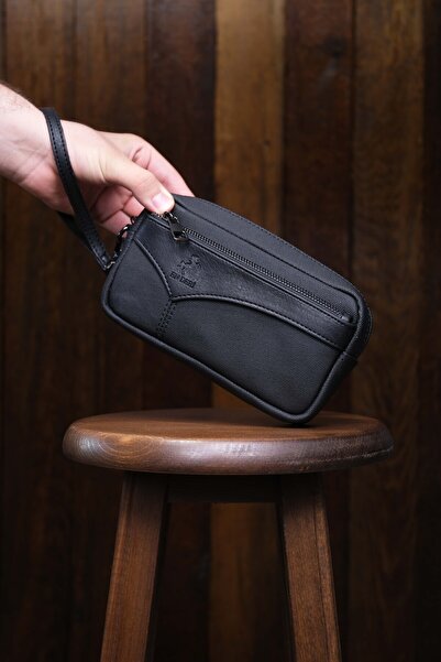 en deri Men's Canvas Card Holder Luxury Portfolio Handbag with Hand and Wrist...