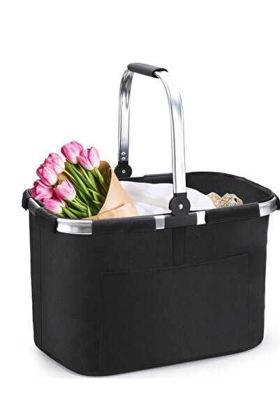 zerzembe 30 l alışveriş sepeti, katlanabilir piknik sepeti, alüminyum saplı, ...