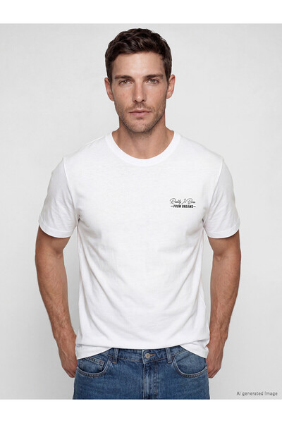 LC Waikiki Peak New Season Crew Neck Printed Combed Cotton Men's T-Shirt