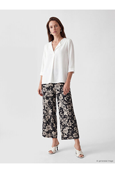 LC Waikiki Vizyon New Season Elastic Waist Floral Women's Capri