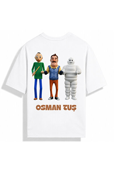 Violon White Osman Tuş Triple Dance Printed Oversize T-Shirt
