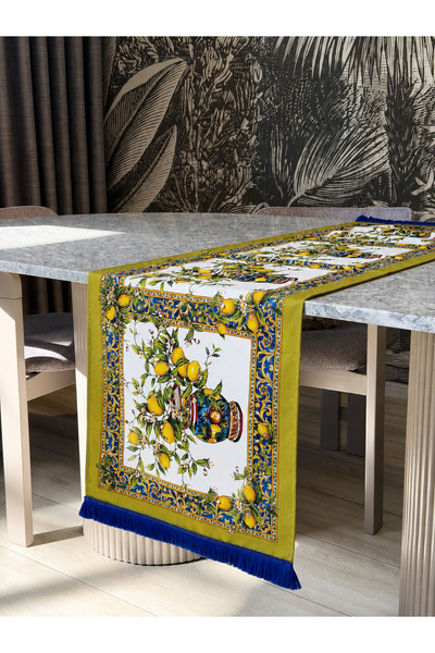 Skhome Floral Modern Decorative Printed Fringed Runner 1 Piece 40X140Cm (Sksc...