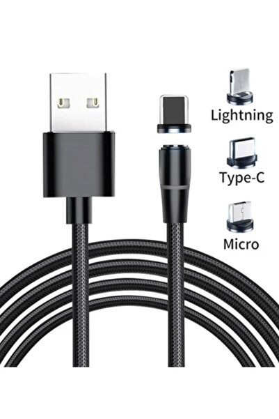 i-JMB Cablu de încărcare 3 în 1 cu LED Tip C 1,5 m