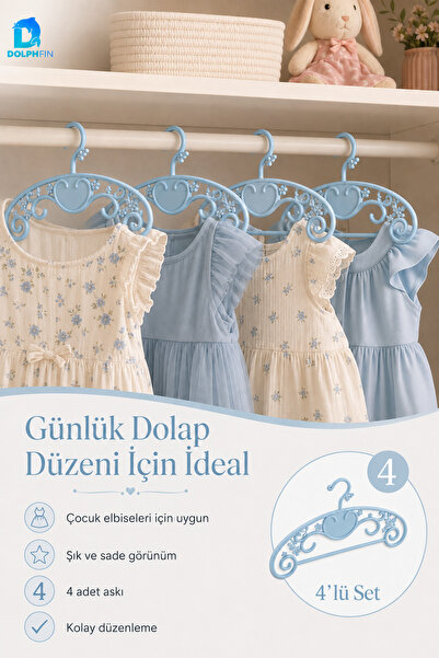 DolphFin Princess Clothes Hanger 4-Piece Plastic Baby and Children's Clothes ...