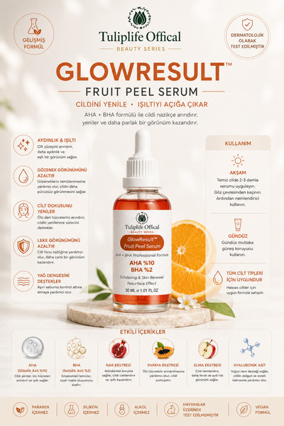 Tuliplifeoffical GlowResult Fruit Peel Serum 30 مل - مصل تقشير البشرة المجدد ...