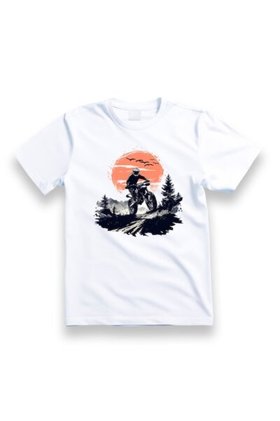 OEM Tricou personalizat Sunset motocross, 100% bumbac, alb, M