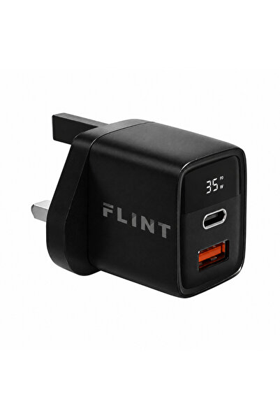 FLINT FL-W305 35W Fast Wall Charger - Dual Fast Charge PD 35W & QC 30W for Ph...
