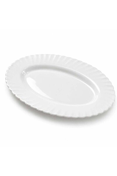 CASA JOY Platou oval, set de 2, din Opal, 36 cm, model cu margine ondulată, e...