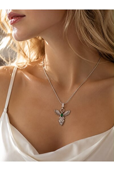 Hector&Co. Jewellery Zümrüt Yeşili Taşlı Anka Kuşu Figürlü Zirkon Taşlı Yılan...