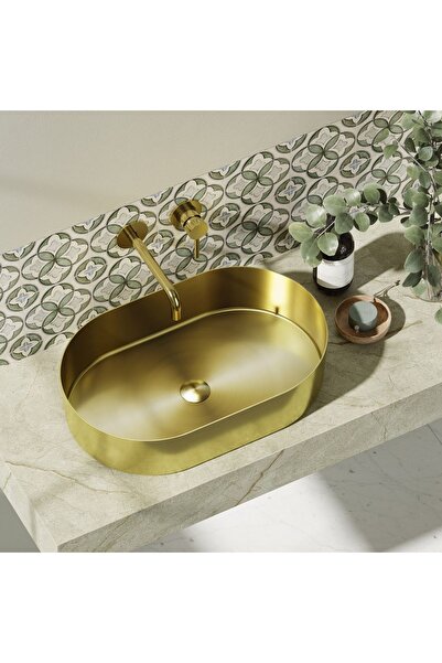 Karag Jupiter Νιπτήρας επικαθήμενος ανοξείδωτος Oro 55x35x11cm