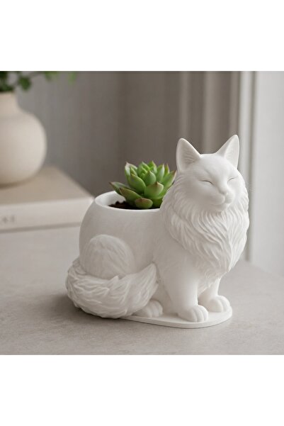 OEM Mini ghiveci decorativ Pisica Maine Coon, suport plante