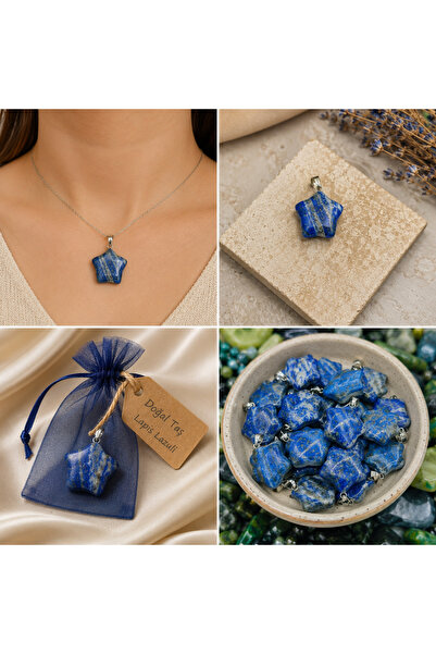 best bioenerji taş terapi Lapis Lazuli Starry Natural Stone Necklace |   Cert...