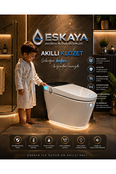 ESHOME AKILLI KLOZET SMART WC SENSÖRLÜ- OTOMOTİK KAPAK ISITMALI OTURAK TAHARE...