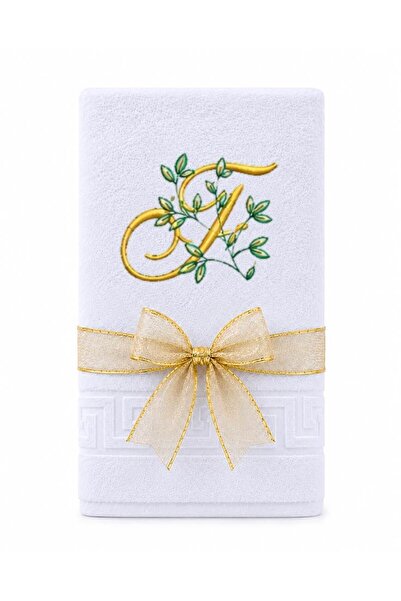 Ingift Prosop Brodat Personalizat cu Initiala T, 100% Bumbac, 50 x 90 cm, 500...