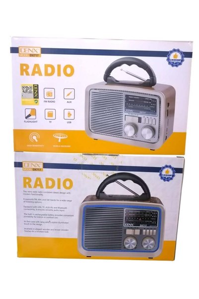 Dinx راديو FM - AM - SW ذهبي/بني/أسود بلوتوث صوت محمول TF بطاقة USB فلاش قرص Aux تشغيل