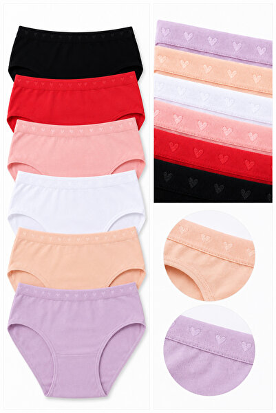 Bulut Anne ve Çocuk Panties for Girls Color 6-Pack 95% Cotton 5% Elastane Briefs