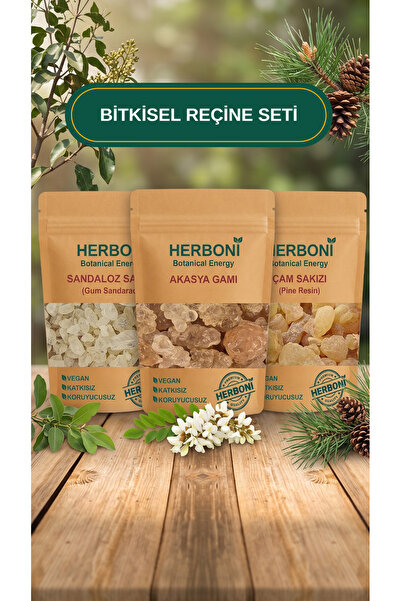 100g Çam Sakızı - 100g Sandaloz Sakızı - 75g Arap Zamkı, BİTKİSEL REÇİNE SETİ, Doğal ve Katkısız