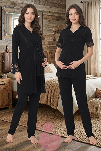 lohusahamile Plus Size Maternity Pajama Set with Nursing Features, 100% Cotto...