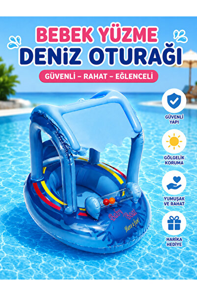 JOY SMART Round Shaded Baby Ring – Baby Sea and Pool Ring with Seat