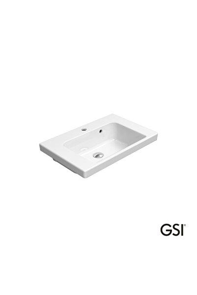 GSI Norm Κρεμαστός / Ένθετος Νιπτήρας Πορσελάνης Χωρίς Οπή Μπαταρίας 60x40εκ ...