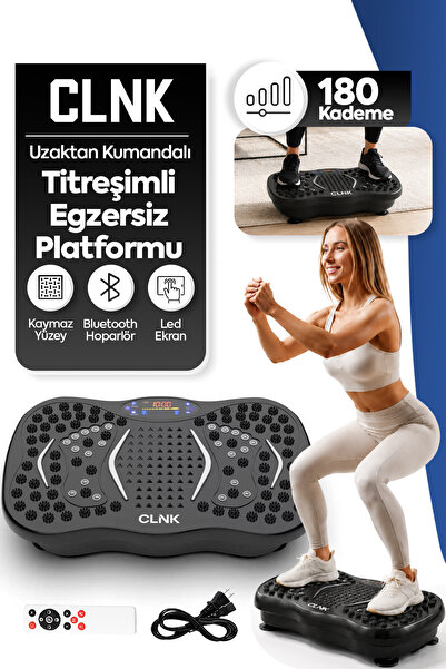 CLNK Siyah Vibro Vibration Plate – Titreşimli Egzersiz Aleti | Basen, Karın, ...