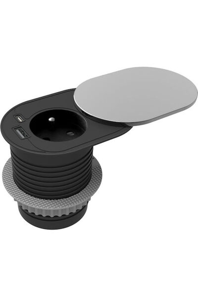 Orno Cuib de mobilier? Încărcător USB încastrat în blat, cu capac glisant, de...