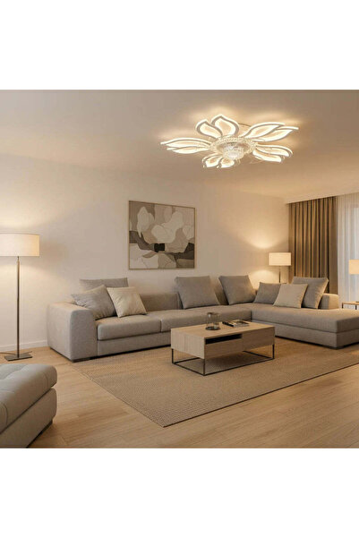 CMHOME Lustra LED Ventilator ANEMO cu Telecomanda, 30W, D61cm, Lumina Rece/Ne...