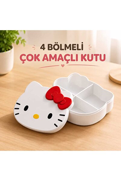 Luvena Hello Kitty 4 Bölmeli Saklama Kutusu Takı Organizer Kozmetik Düzenleyi...