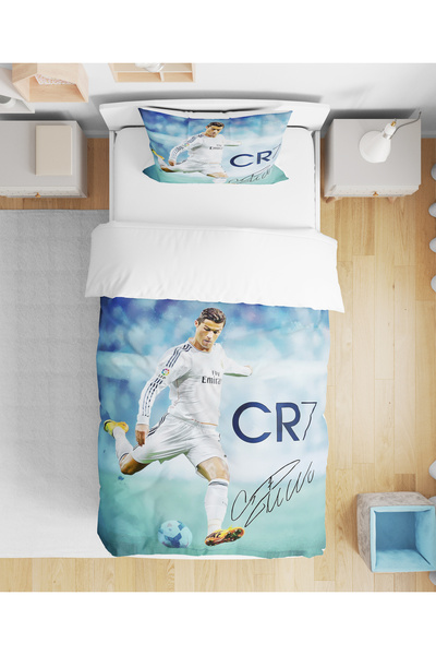 Erays Home Cristiano Ronaldo Digital Printed 3D Single Youth Boy Duvet Cover Set