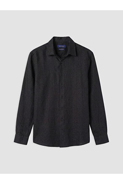 LC Waikiki Ανδρικό πουκάμισο NEVAVM Regular Fit 100% λινό με διαφορά στην υφή