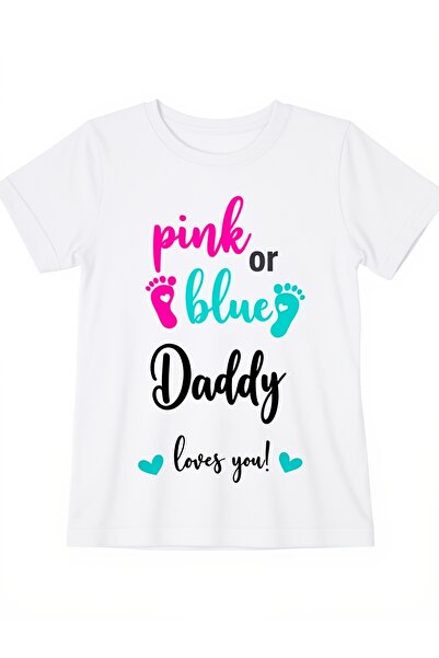 17 seramik Men's Pink or Blue Daddy Loves You TShirt Announcement Shirt Ultra...