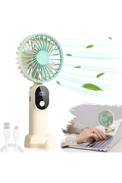 Choice green Portable Fan Mini Handheld Personal Fan Rechargeable LED Display...