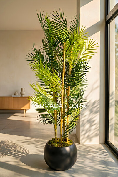Armada Flora Premium Yapay Bambu Areka Palmiye Ağacı 170 cm 27*33 Küre Saksılı