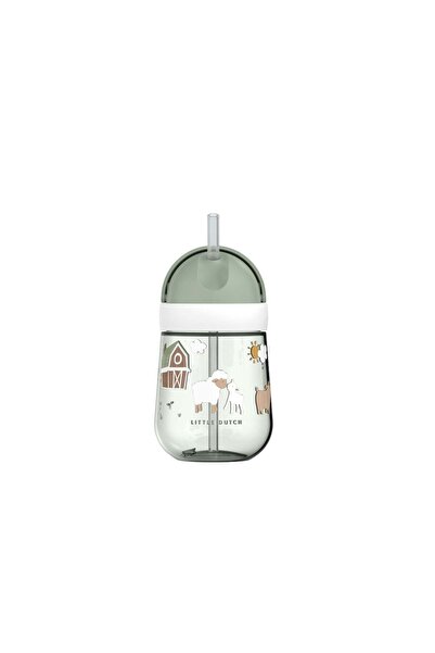 Little Dutch εκπαιδευτικό ποτήρι με καλαμάκι 300ml - μικρή φάρμα (ανοιχτό πρά...