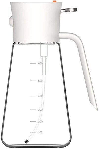 Arabest Oil Dispenser, 2 In 1 Glass Spray Bottle, 700ml White Food Grade Jug,...