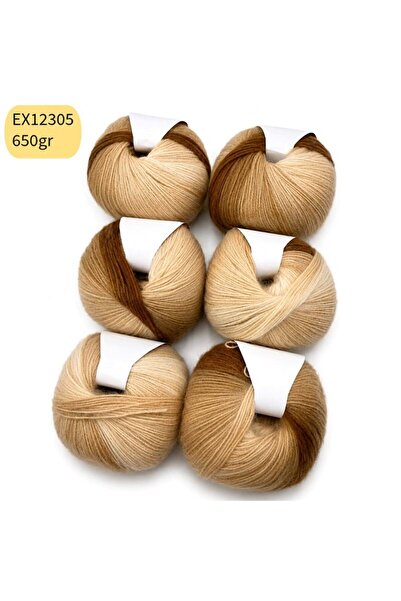 Oxford İplik İhraç Fazlası 6'lı Paket 650 gr Angora Ebruli EX12305