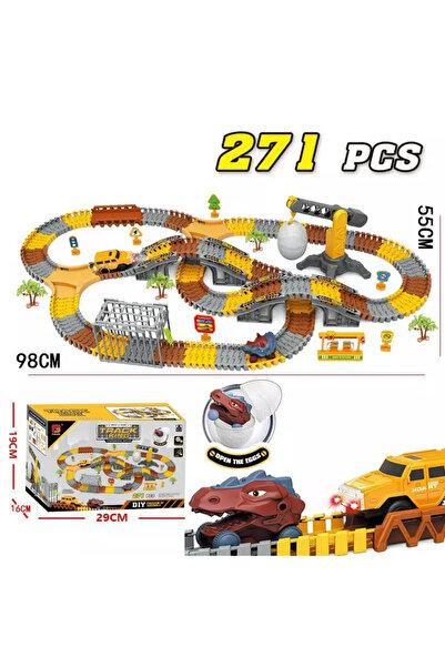 Simply Joy Set de jucării pistă de curse Montessori cu 271 piese flexibile, S...