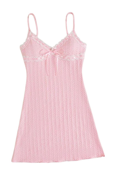 OEM Camasa de noapte sexy, roz, creponata, din lycra, L