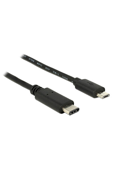 POWERTECH Καλώδιο USB Type-C σε USB Micro CAB-UC011, 1m, μαύρο