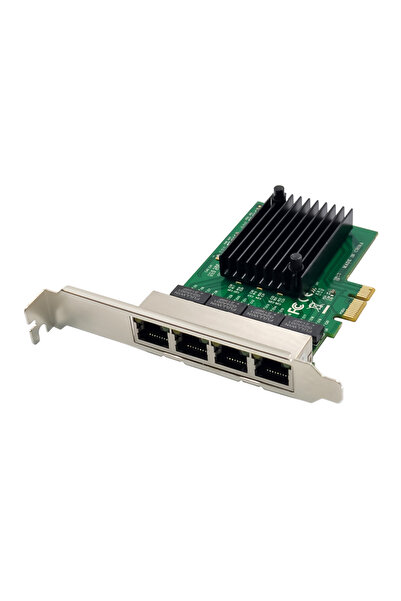 POWERTECH κάρτα επέκτασης PCIe σε 4x RJ45 GbE ST708, RTL8111F & ASM1184