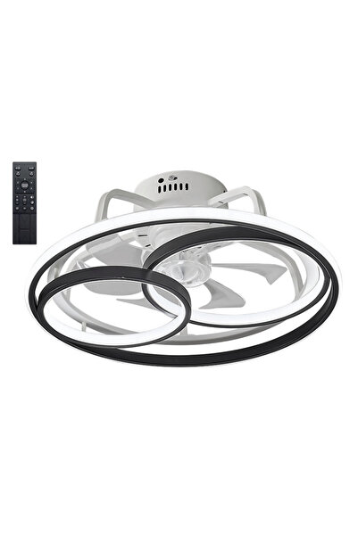 POWERTECH ανεμιστήρας οροφής HLL-0108 με LED φως, 50W, Φ50x21cm, μαύρος