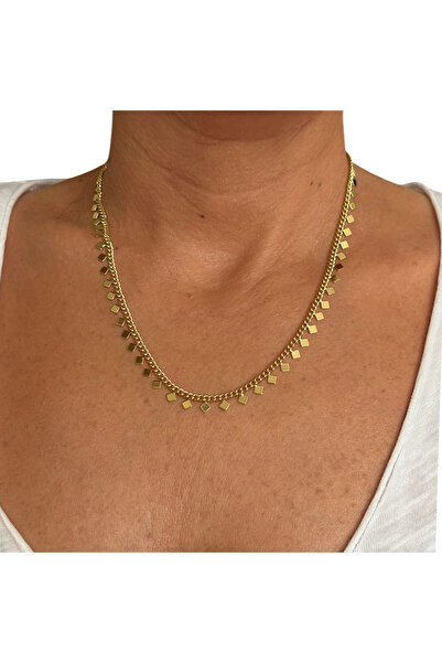 AlfaCollection Vip Model cm Square Sequin Detail Necklace
